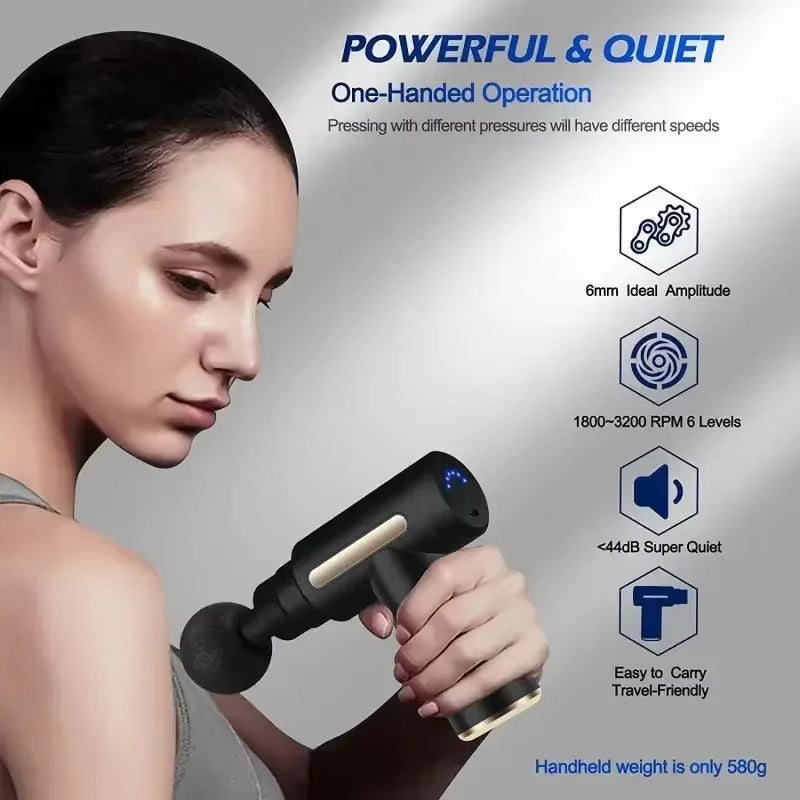 Portable Fascial Massage Gun Multifunctional Electric Percussion Pistol Massager Neck Muscle Relaxation Fitness for the Shoulder